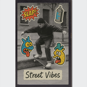 Cadre photo Cadre photo street vibes skateur urbain