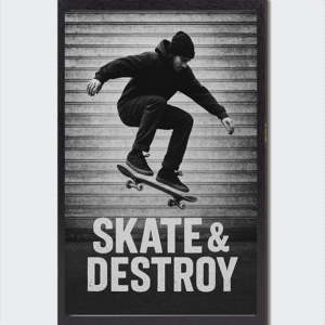 Cadre photo Cadre skateur noir blanc destroy
