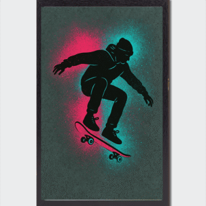 Cadre photo Cadre skateur urbain fluo néon