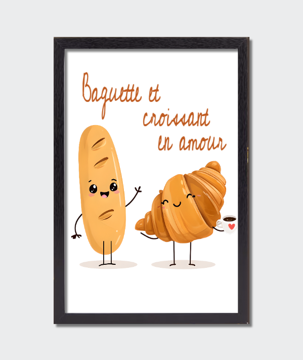 Baguette et croissant en amour