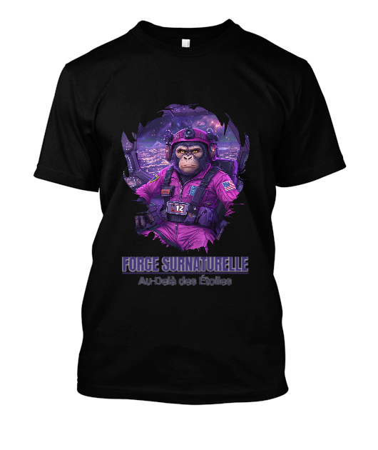 Le Singe Cosmonaute Pilote en Uniforme Rose Astral et Intrépide