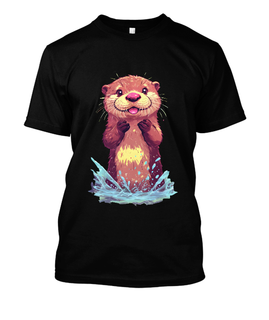 Loutre joyeuse éclaboussant l’eau sous le soleil