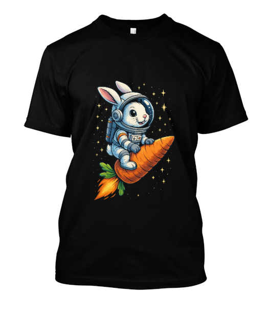 Lapin astronaute sur carotte