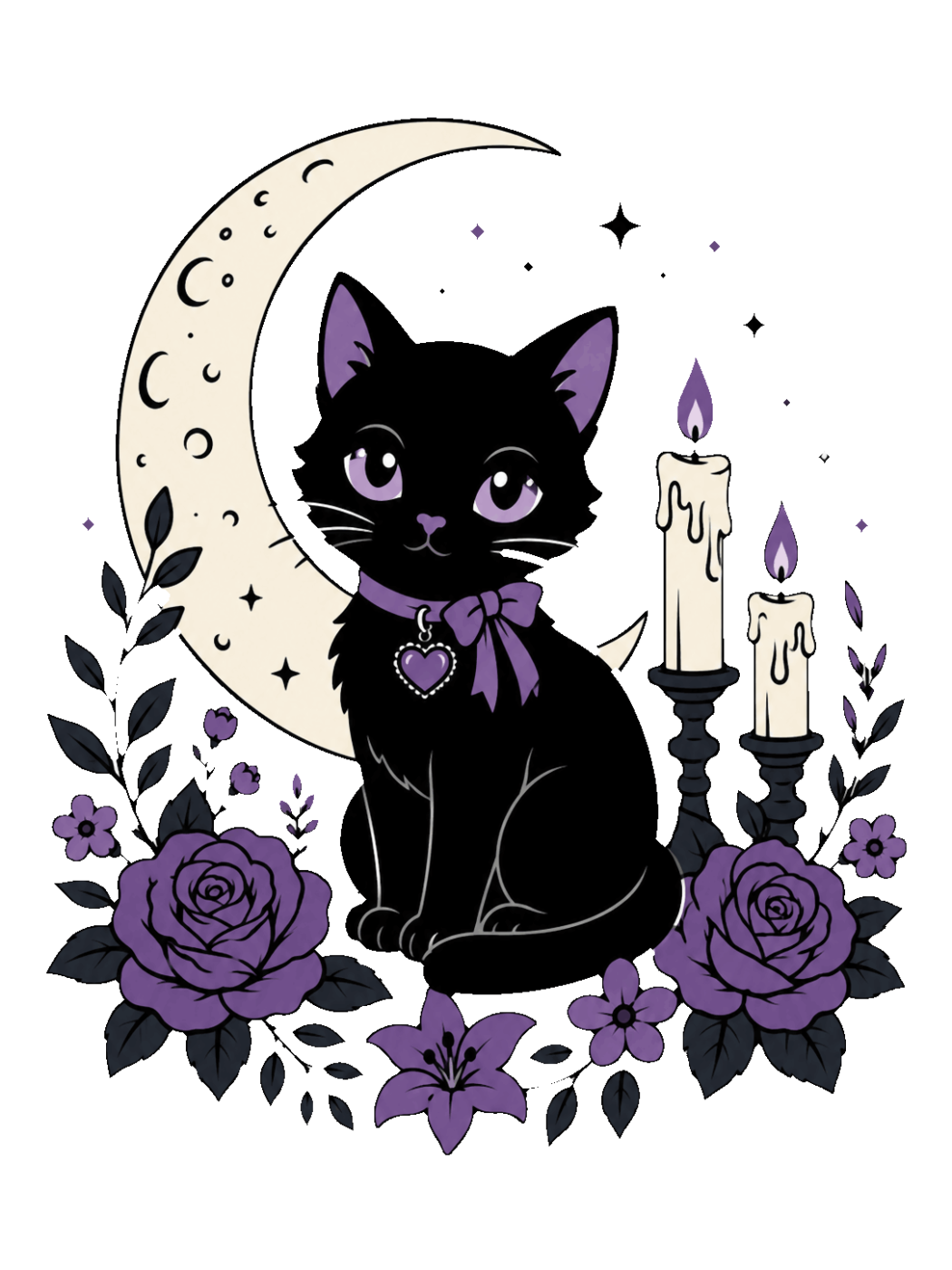 Black cat soft goth
