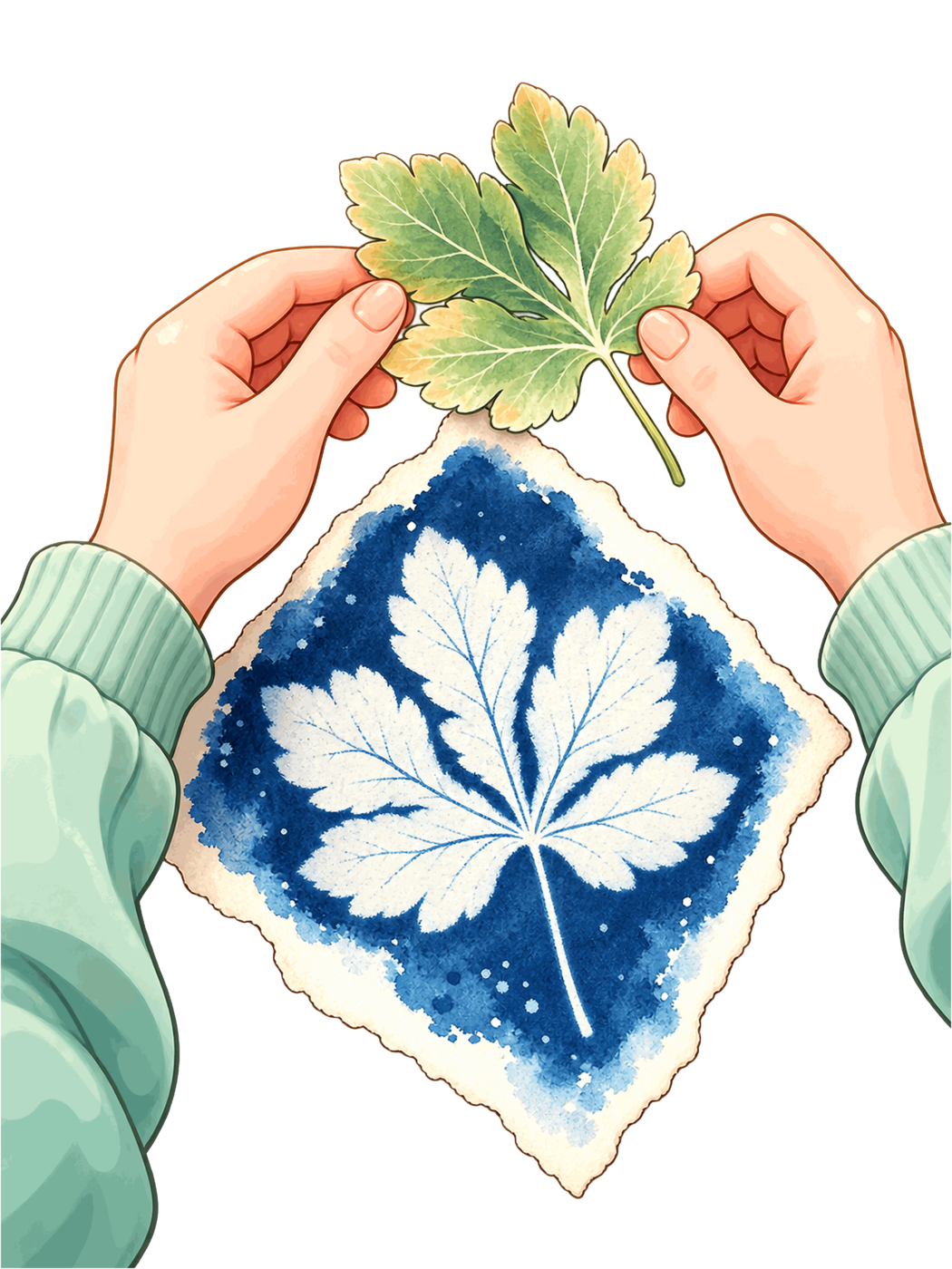Création d'un cyanotype de feuille