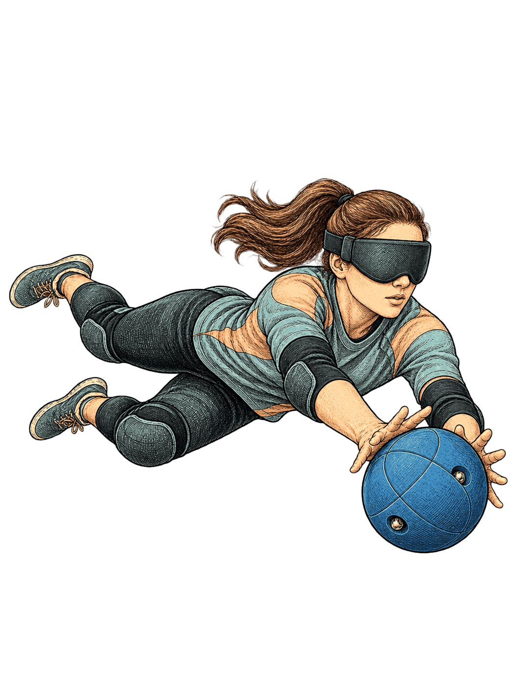 Joueuse de goalball en défense