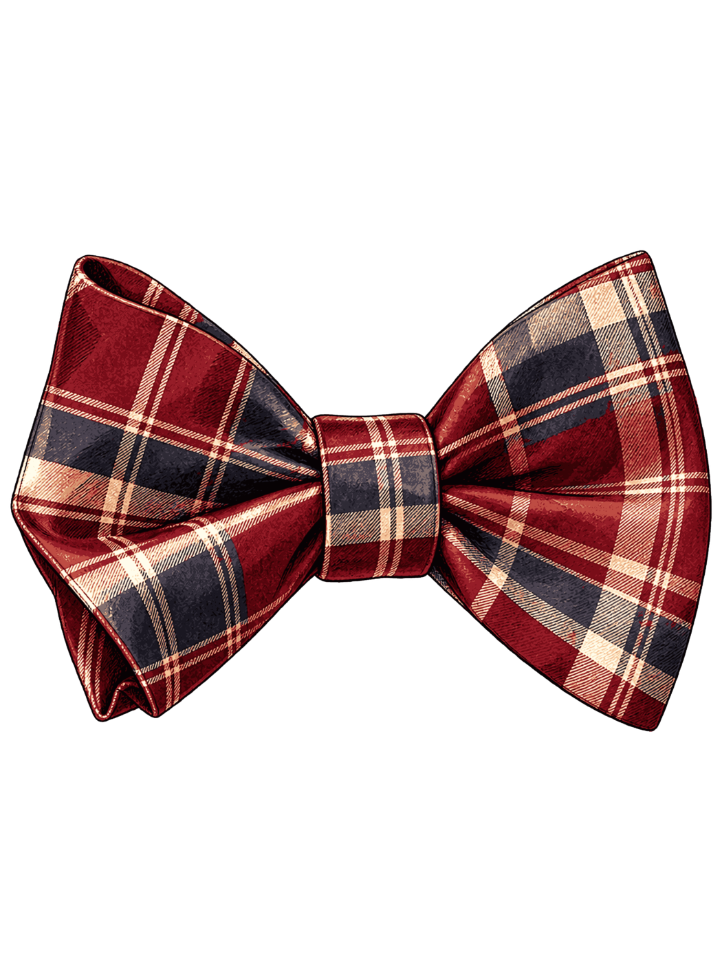 Nœud papillon de Noël en tartan