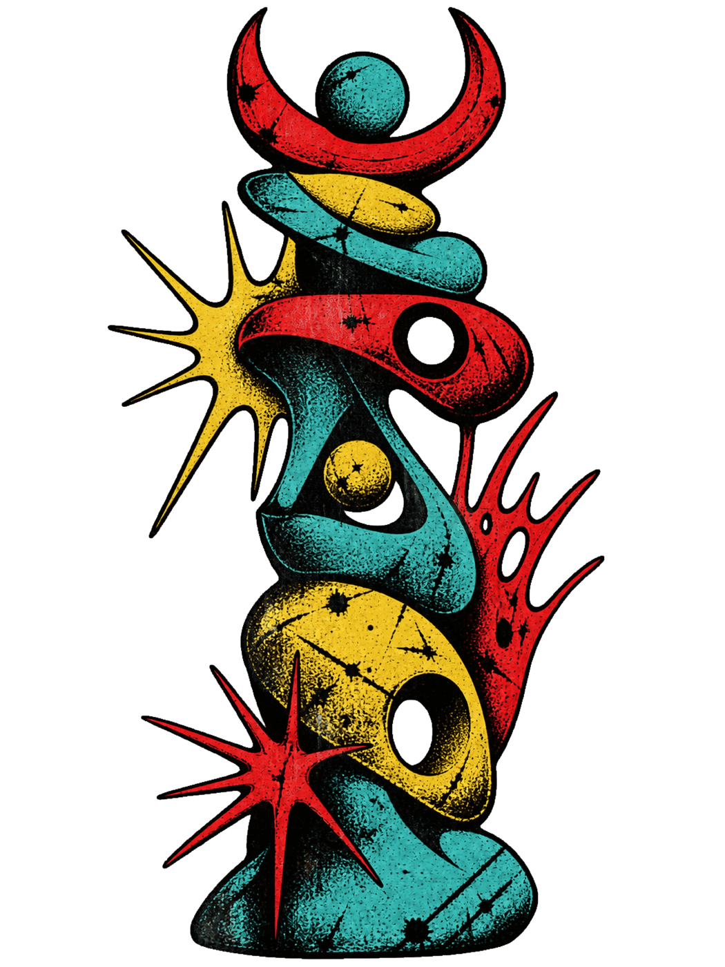 Totem organique géométrique